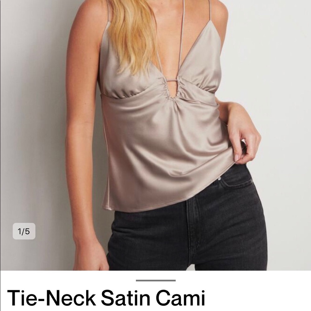 [SOLD] Dynamite Tie-Neck Satin Cami | S